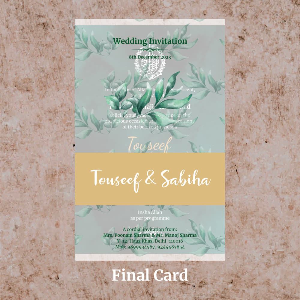 KL2121 Translucent Cover Luxury Wedding Card - Kalash Cards