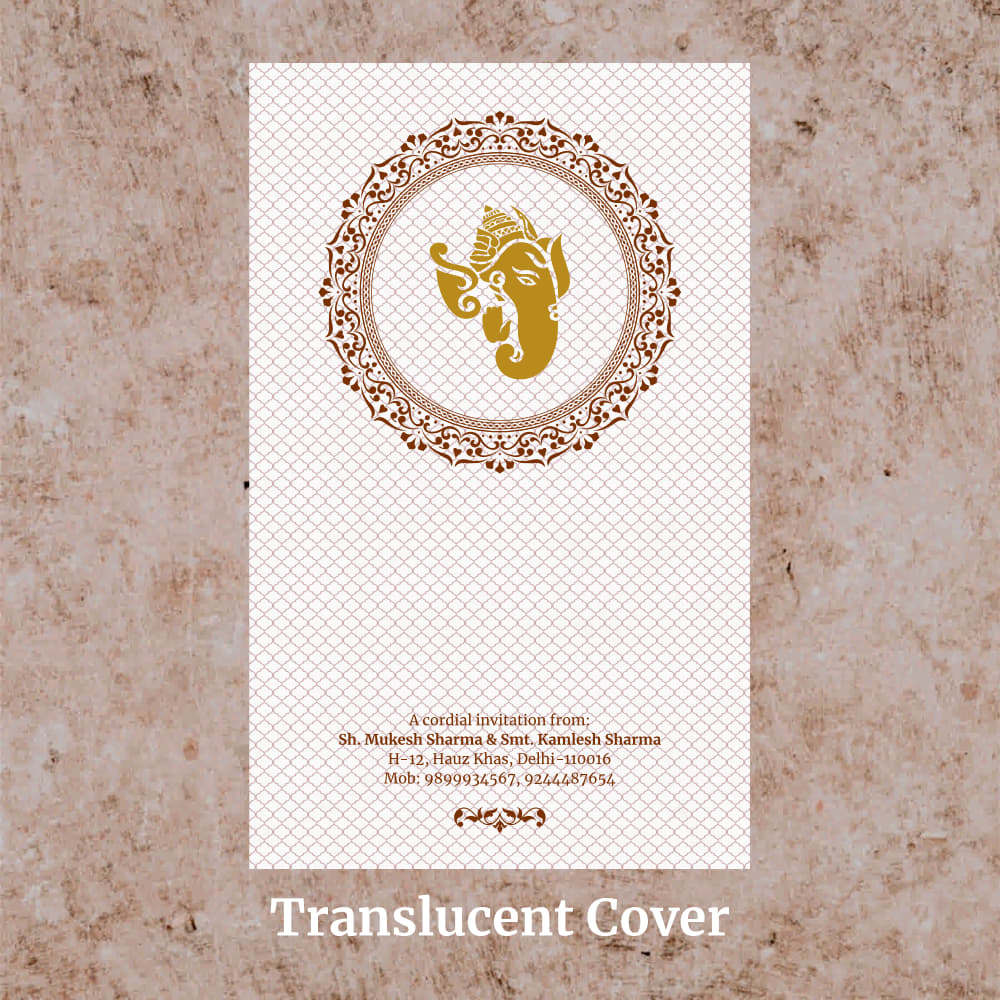 KL2123 Translucent Cover Luxury Wedding Card - Kalash Cards