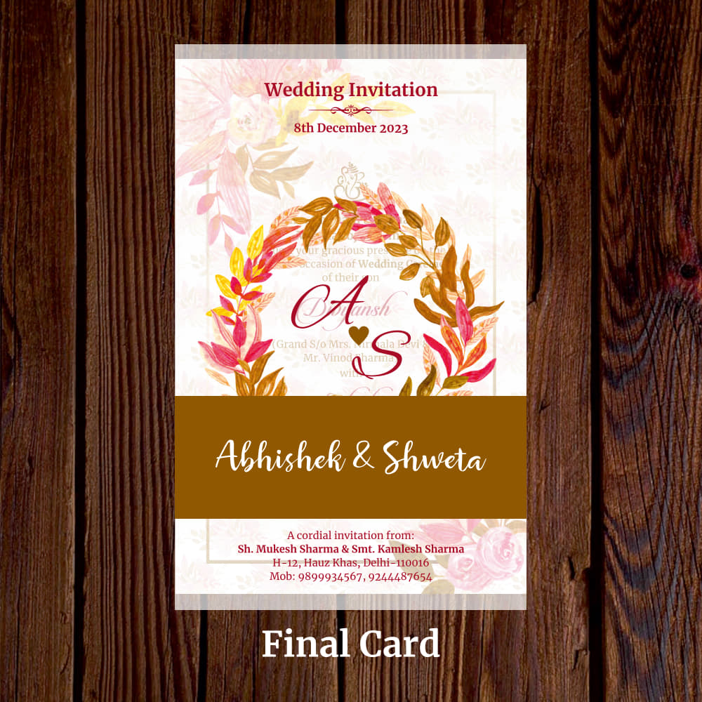 KL2125 Translucent Cover Luxury Wedding Card - Kalash Cards