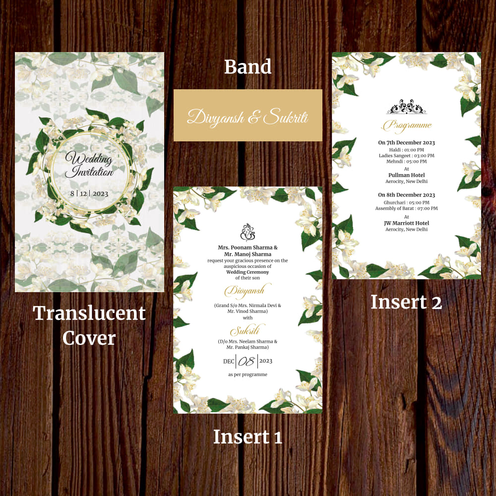 KL2129 Translucent Cover Luxury Wedding Card - Kalash Cards