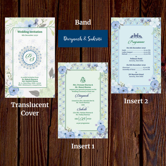 KL2035 Translucent Cover Luxury Wedding Card - Kalash Cards