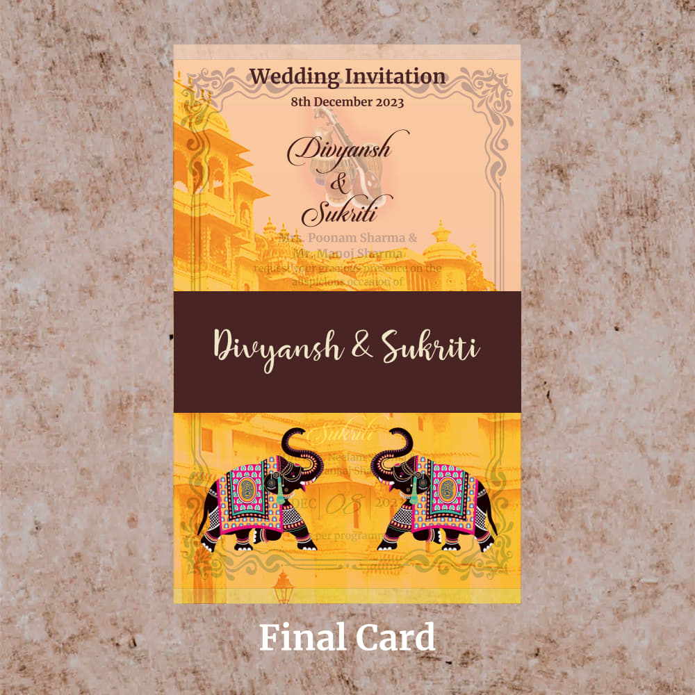 KL2066 Translucent Cover Luxury Wedding Card - Kalash Cards