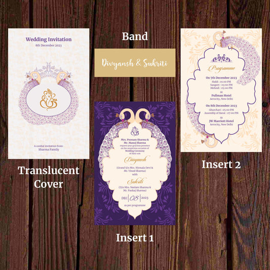 KL2093 Translucent Cover Luxury Wedding Card - Kalash Cards