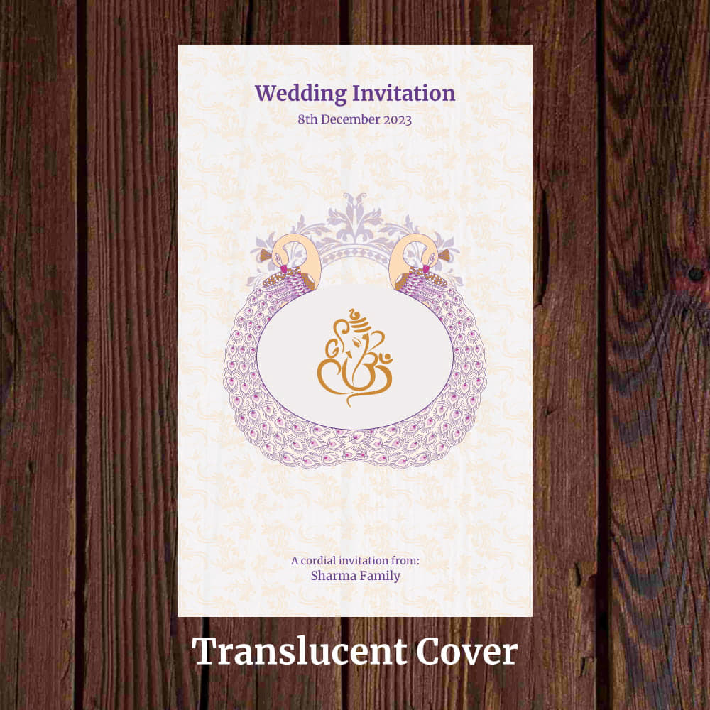 KL2093 Translucent Cover Luxury Wedding Card - Kalash Cards