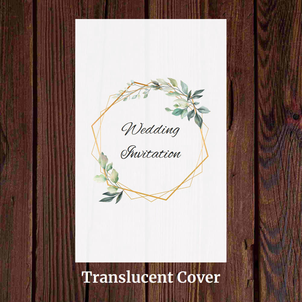 KL2094 Translucent Cover Luxury Wedding Card - Kalash Cards