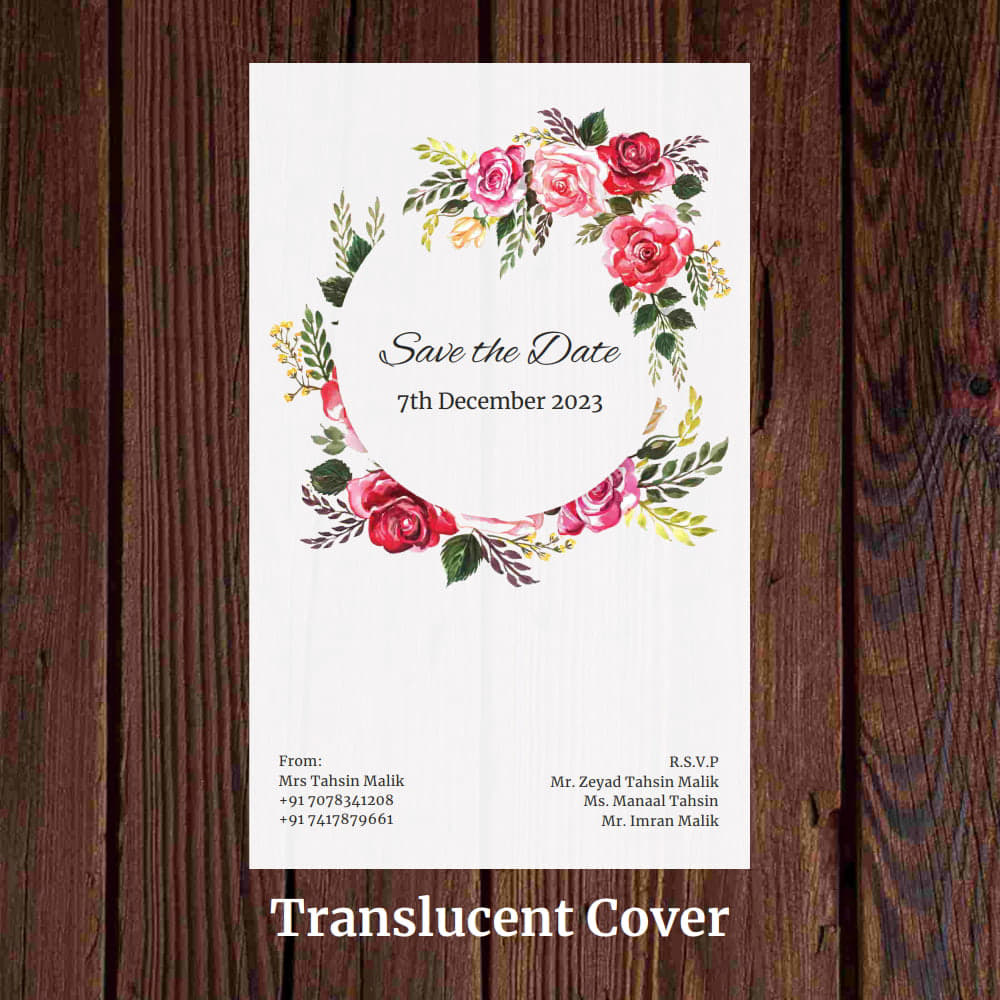 KL2101 Translucent Cover Luxury Wedding Card - Kalash Cards