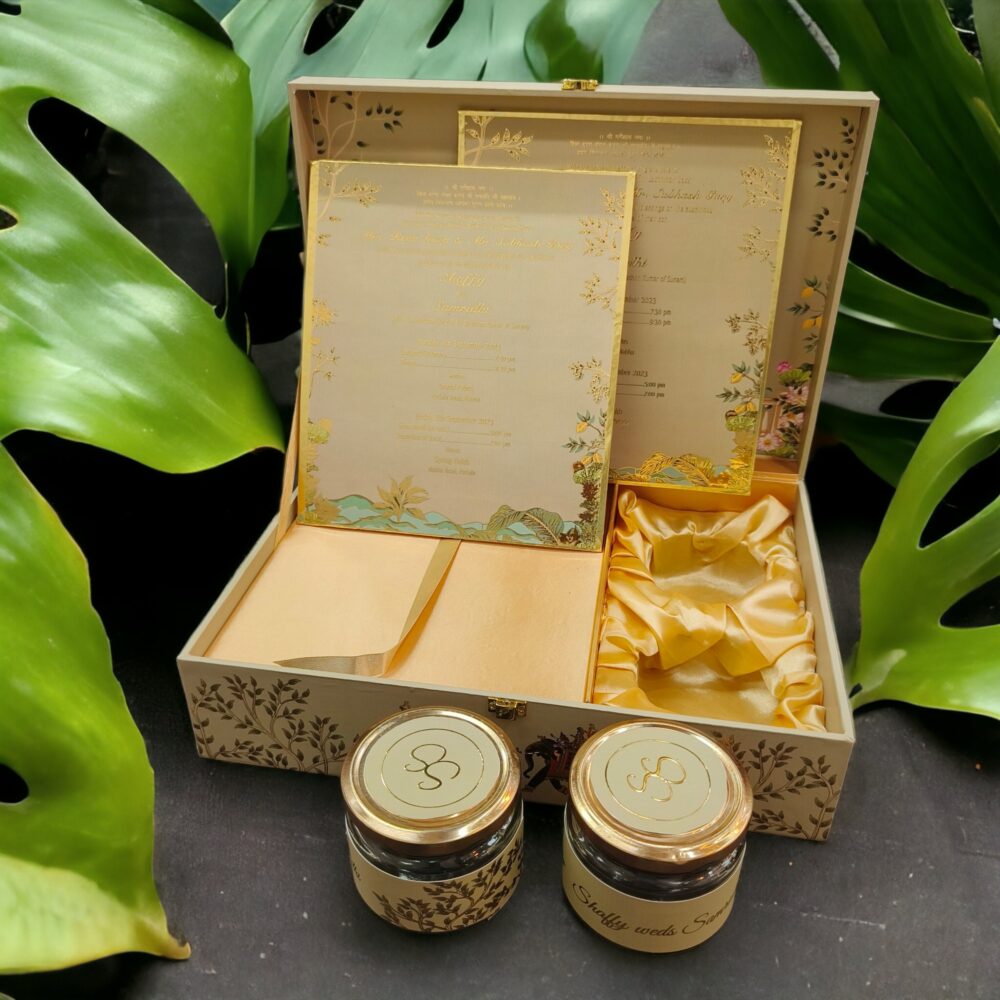 KL9120 Luxury Gift MDF Box with 2 Printed Card Inserts (2 Jars) - Kalash Cards