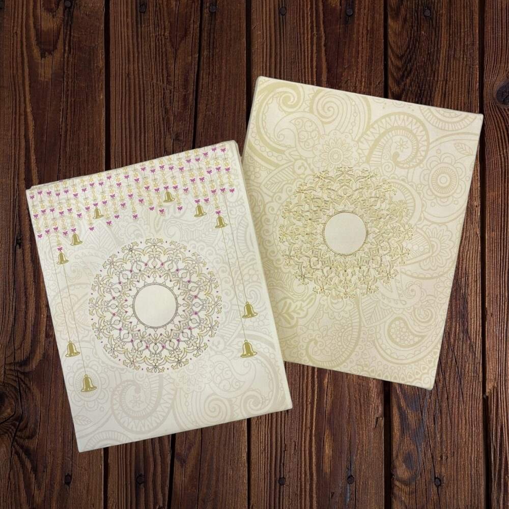 AE103 Foil Print Luxury Thick Wedding Card - Kalash Cards