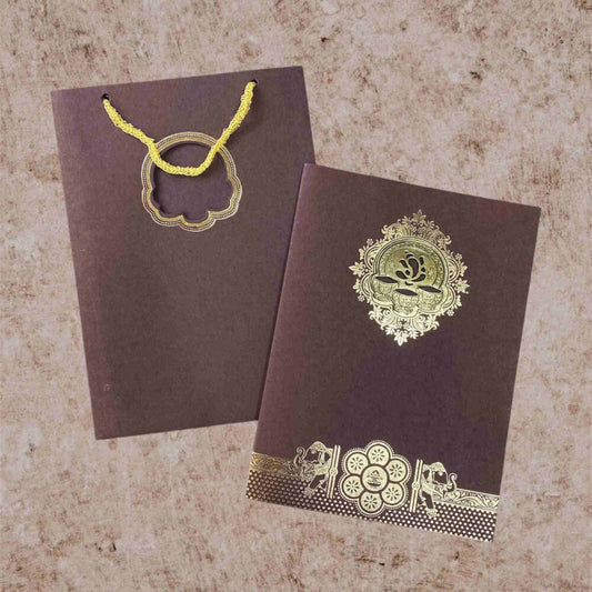 KL010032 Carry Bag Paper Wedding Card - Kalash Cards