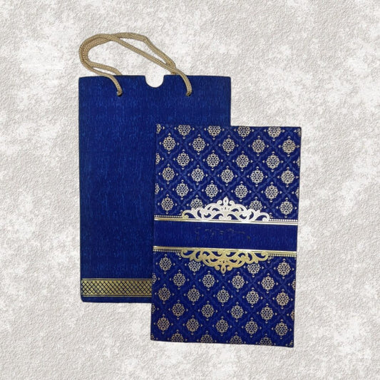 KL0107 Carry Bag Paper Wedding Card - Kalash Cards
