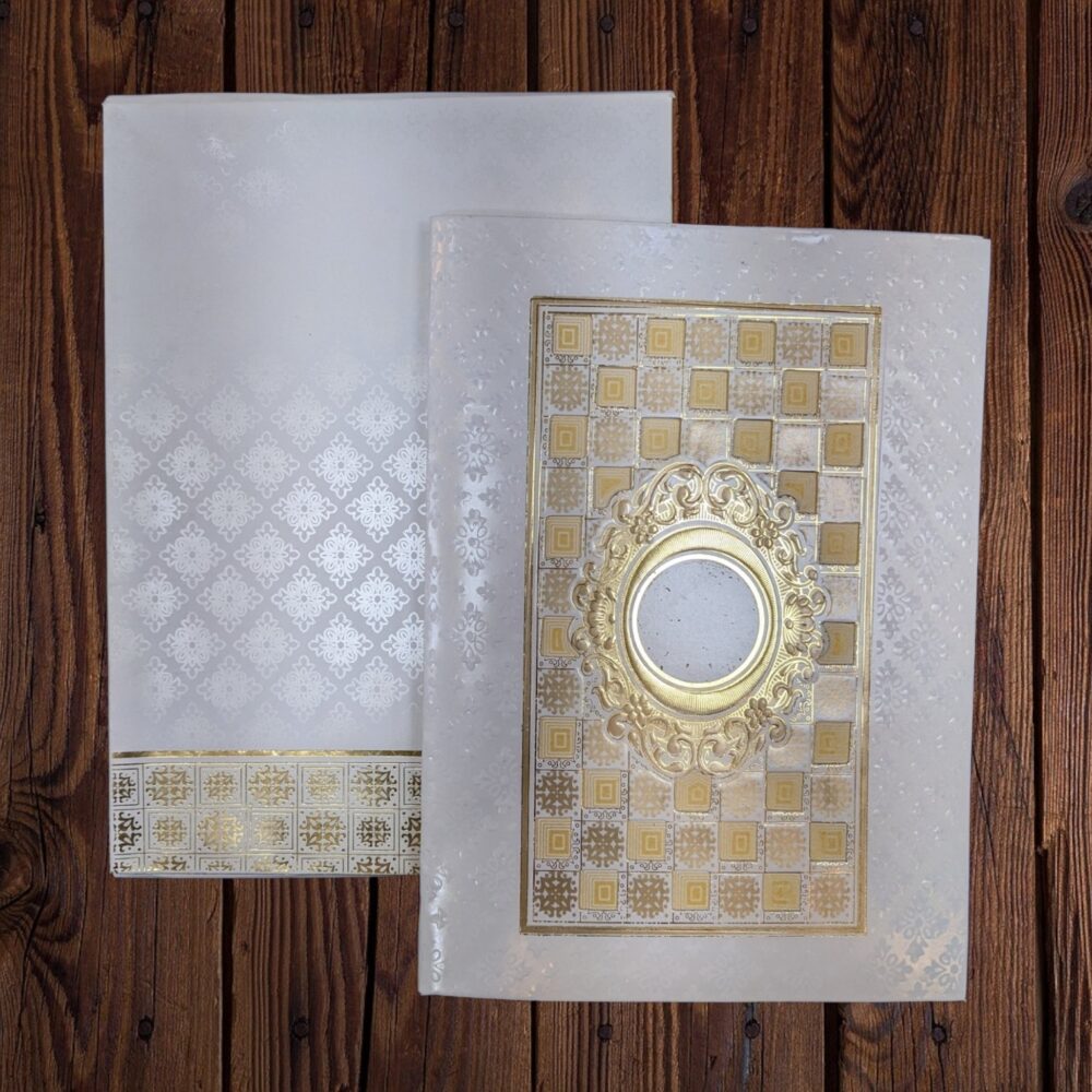 KL0262 Semi Box Laser Cut Paper Wedding Card - Kalash Cards