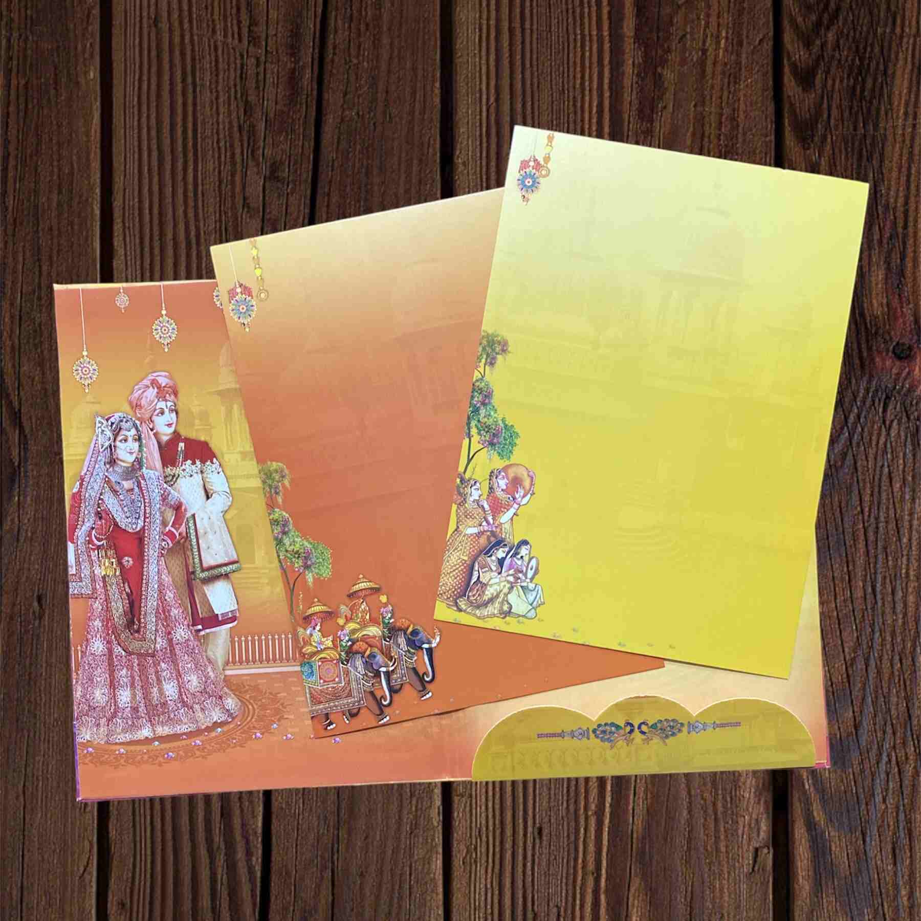 KL0823 Ganesha Baraat Thick Wedding Card - Kalash Cards