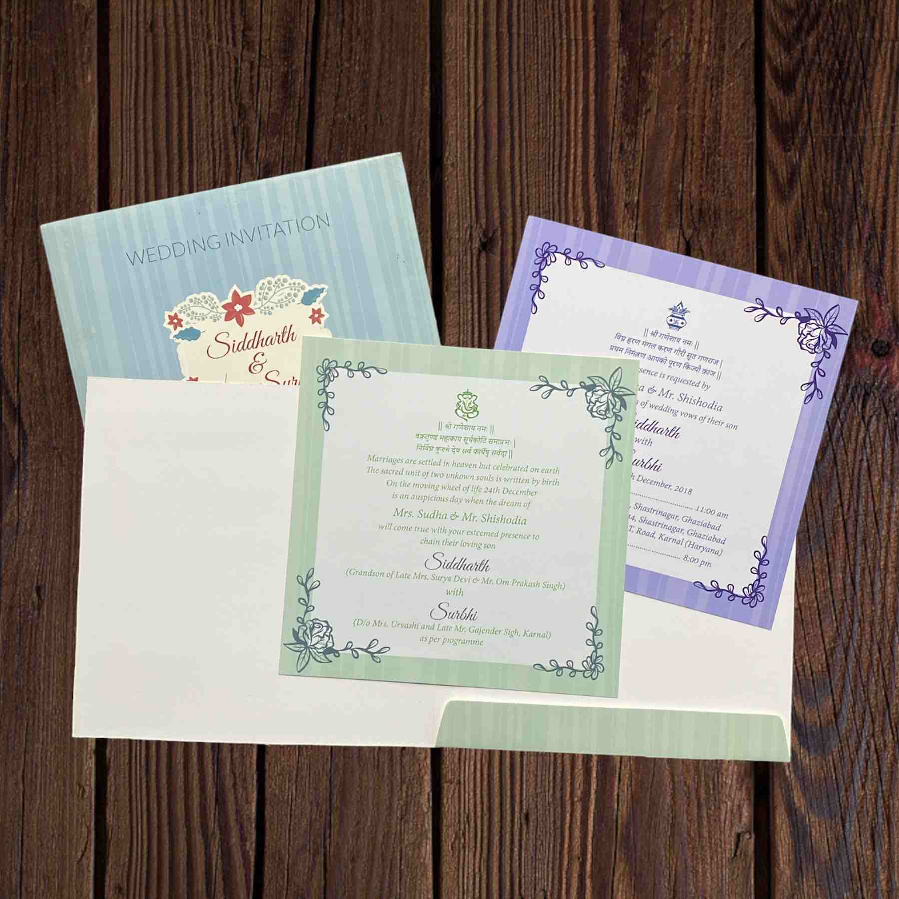 KL2014S1 Paper Wedding Card - Kalash Cards