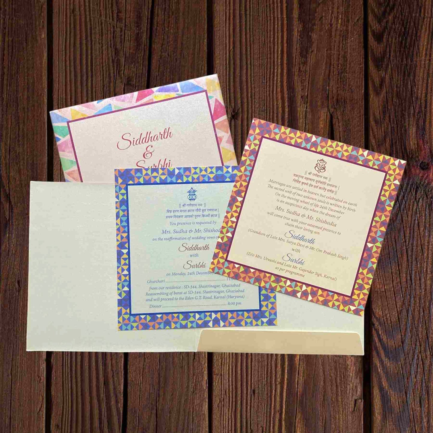 KL2021S1L Paper Wedding Card - Kalash Cards