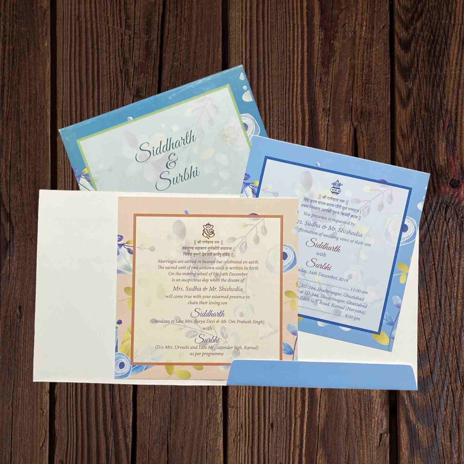 KL2023S1 Paper Wedding Card - Kalash Cards
