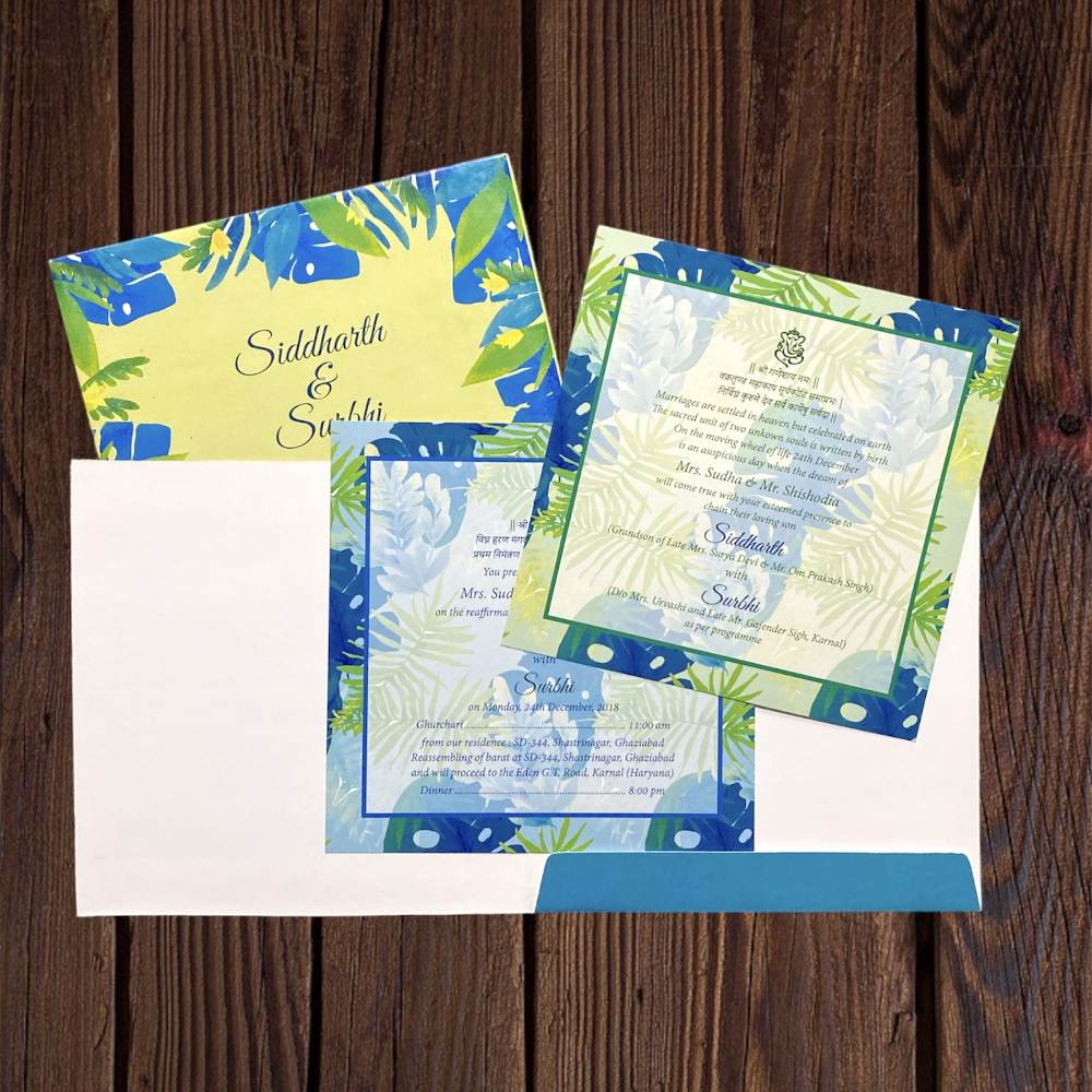 KL2028S1 Paper Wedding Card - Kalash Cards