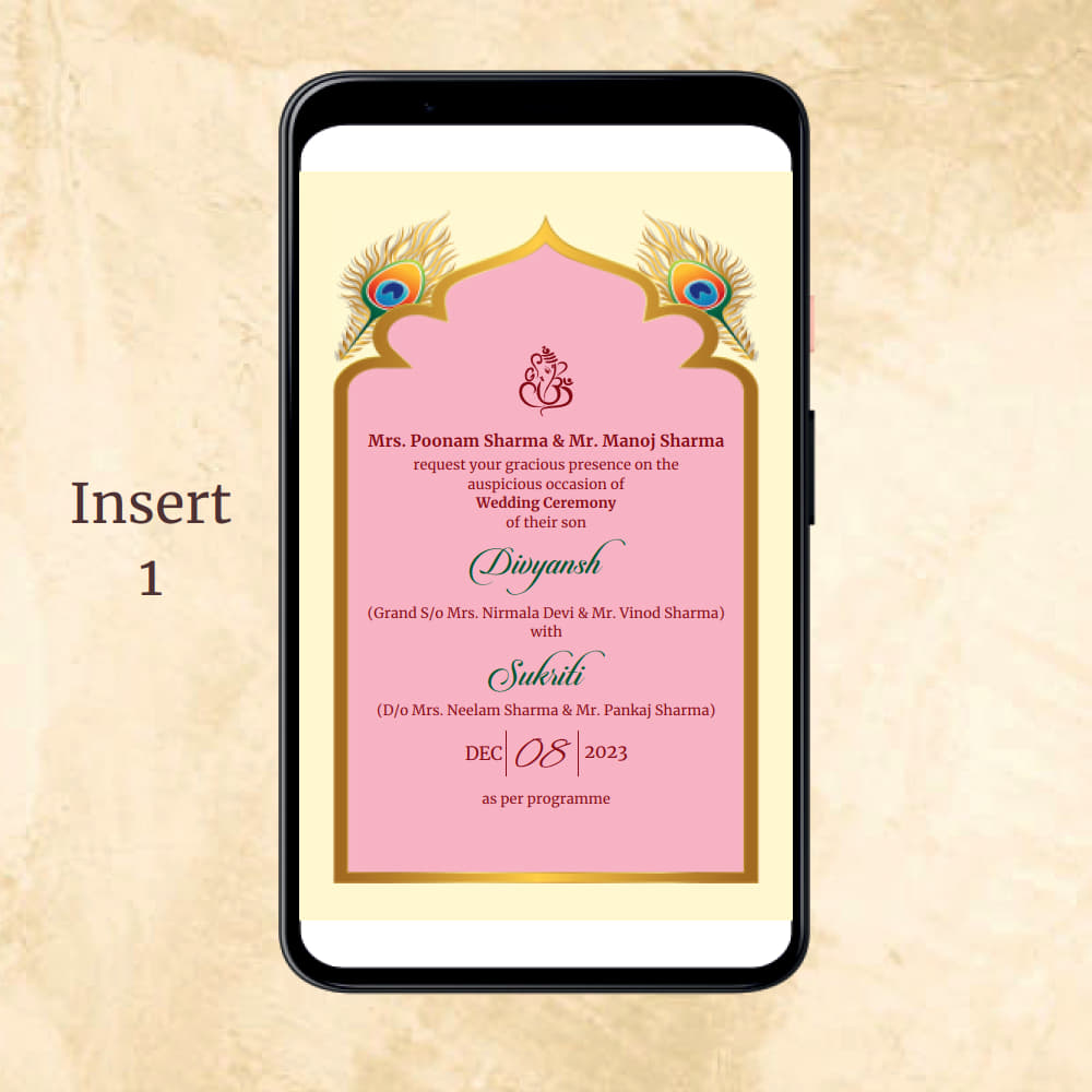 KL2032 Digital Wedding PDF Ecard - Kalash Cards
