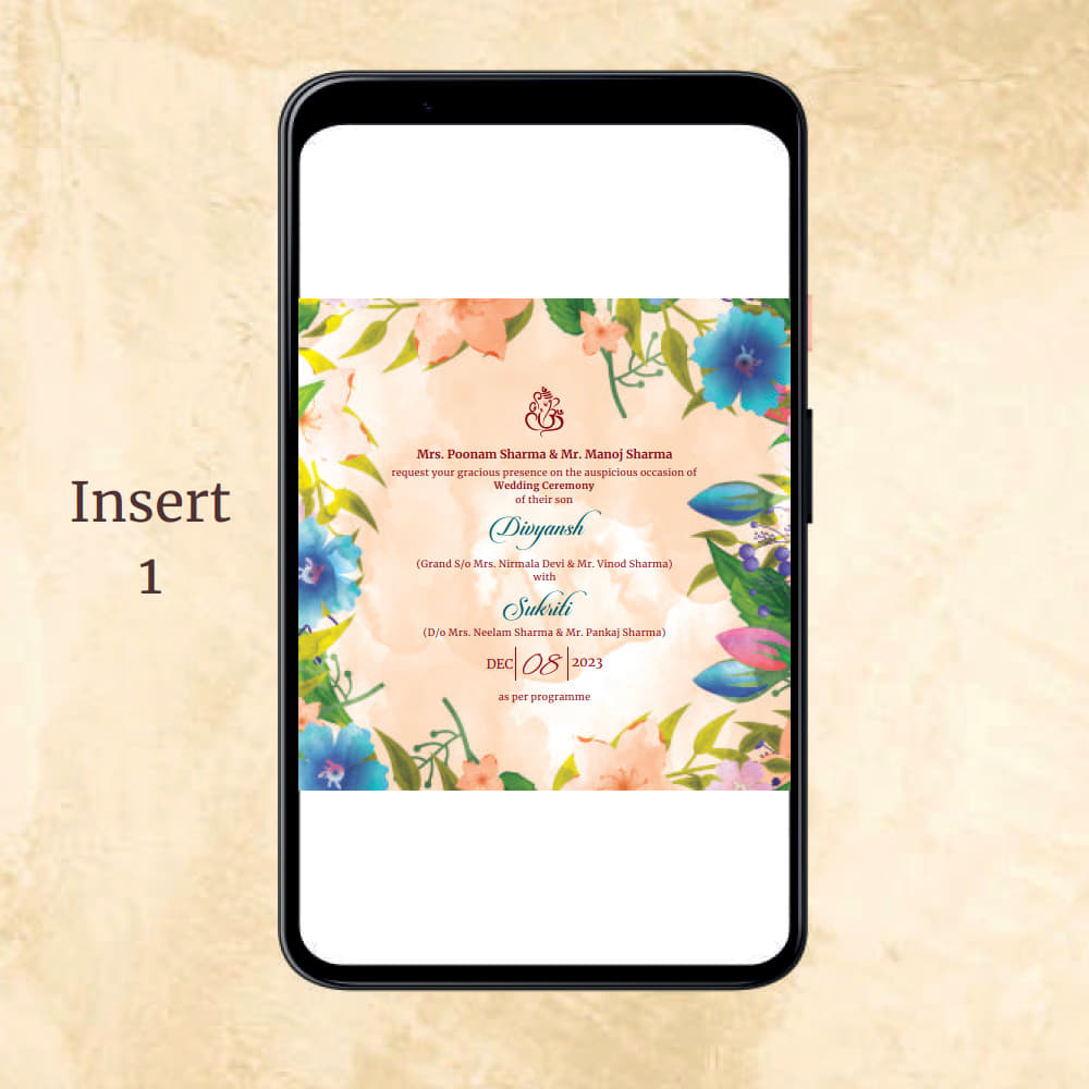 KL2034 Digital Wedding PDF Ecard - Kalash Cards