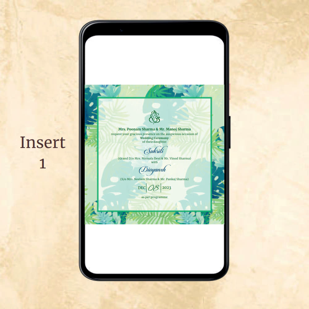KL2036 Digital Wedding PDF Ecard - Kalash Cards