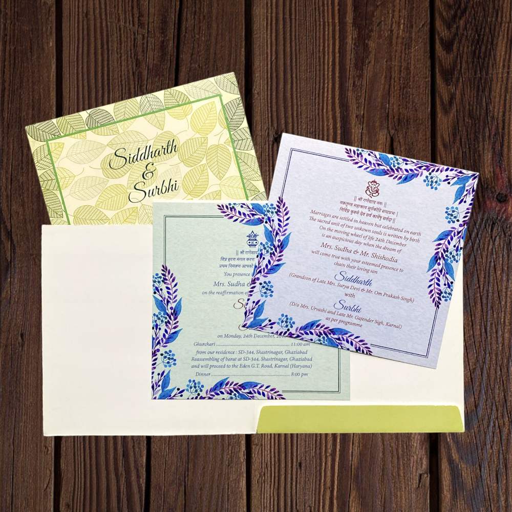 KL2036S1 Paper Wedding Card - Kalash Cards
