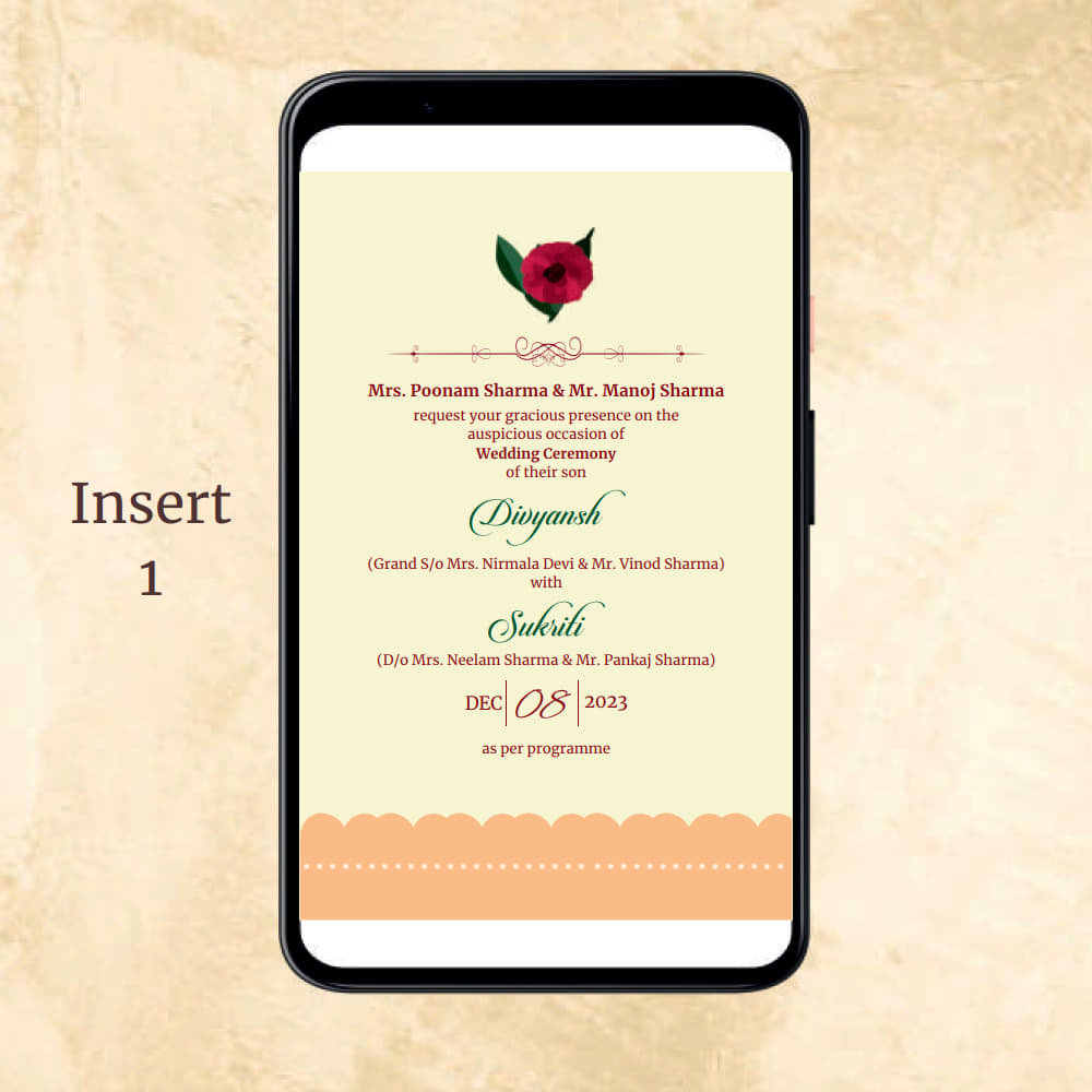 KL2037 Digital Wedding PDF Ecard - Kalash Cards