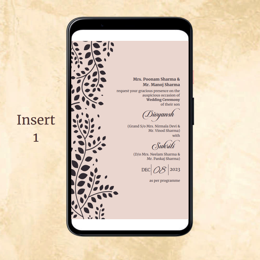 KL2038 Digital Wedding PDF Ecard - Kalash Cards