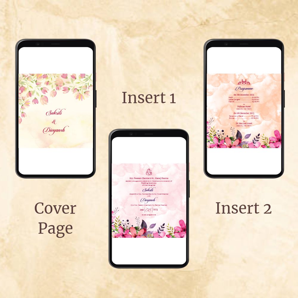 KL2039 Digital Wedding PDF Ecard - Kalash Cards