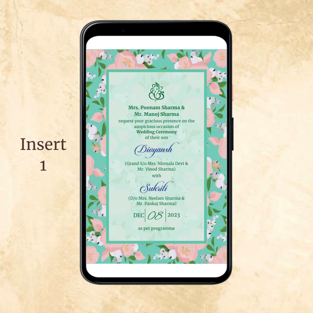 KL2040 Digital Wedding PDF Ecard - Kalash Cards