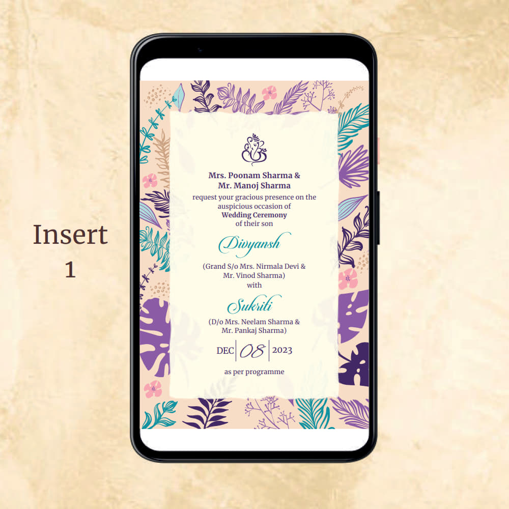 KL2041 Digital Wedding PDF Ecard - Kalash Cards