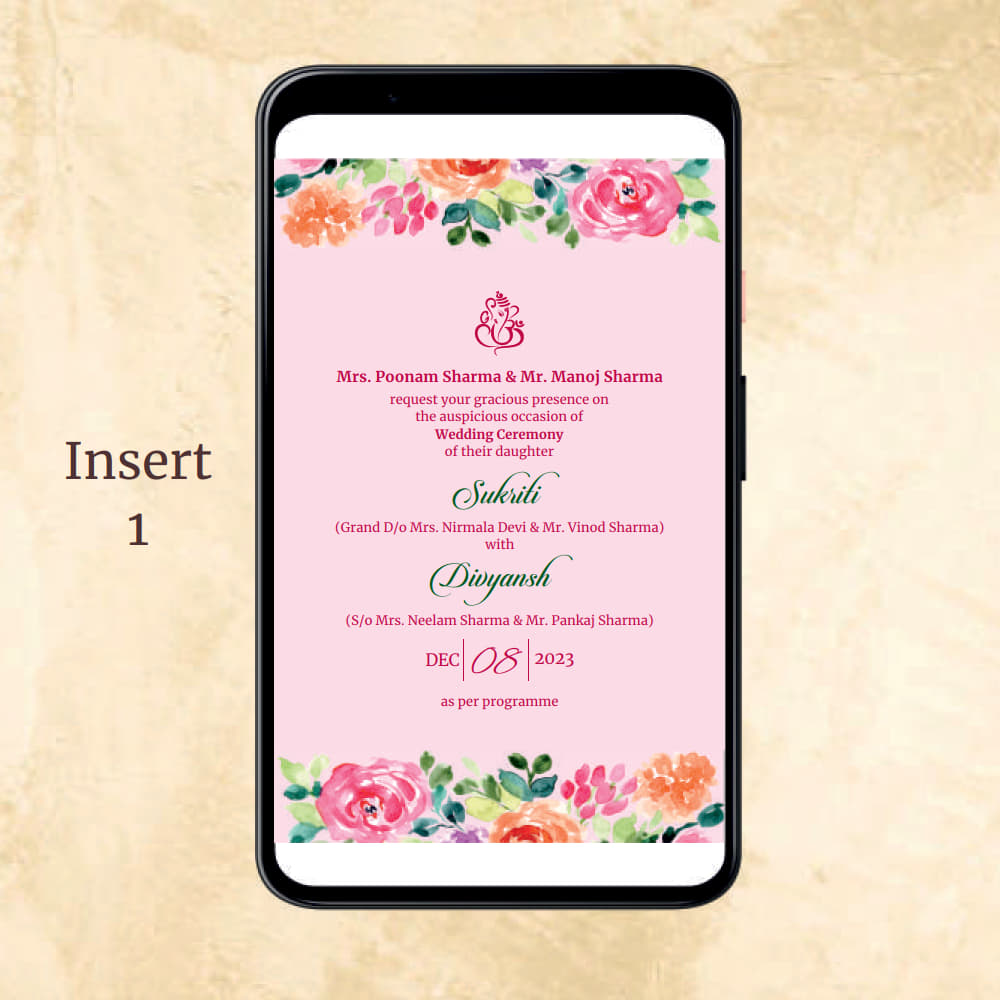 KL2043 Digital Wedding PDF Ecard - Kalash Cards