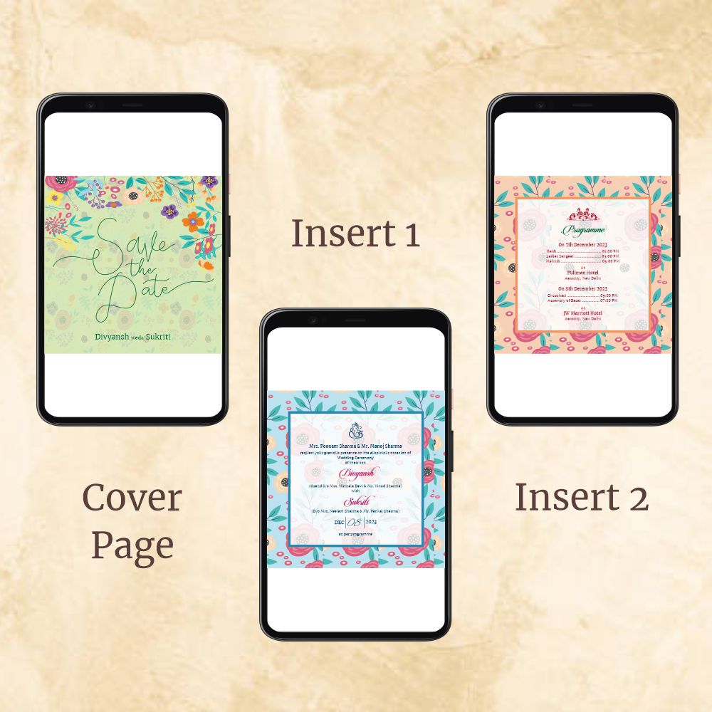 KL2045 Digital Wedding PDF Ecard - Kalash Cards