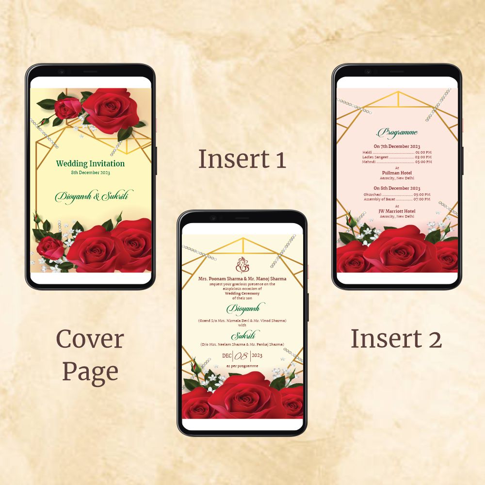 KL2047 Digital Wedding PDF Ecard - Kalash Cards