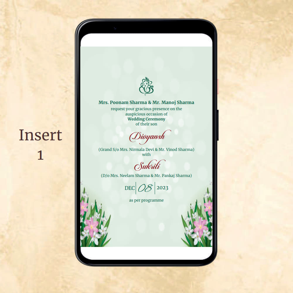 KL2048 Digital Wedding PDF Ecard - Kalash Cards