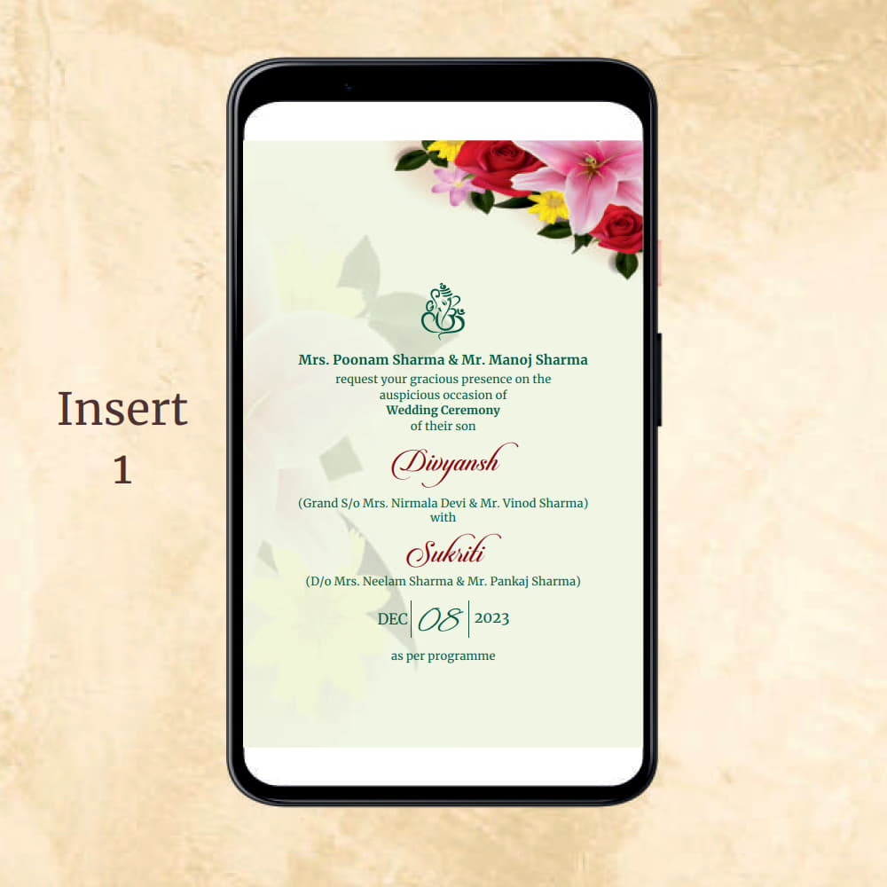 KL2049 Digital Wedding PDF Ecard - Kalash Cards