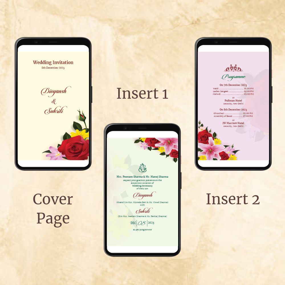 KL2049 Digital Wedding PDF Ecard - Kalash Cards