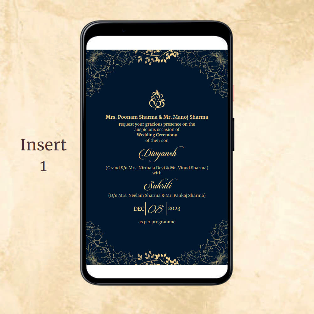 KL2050 Digital Wedding PDF Ecard - Kalash Cards