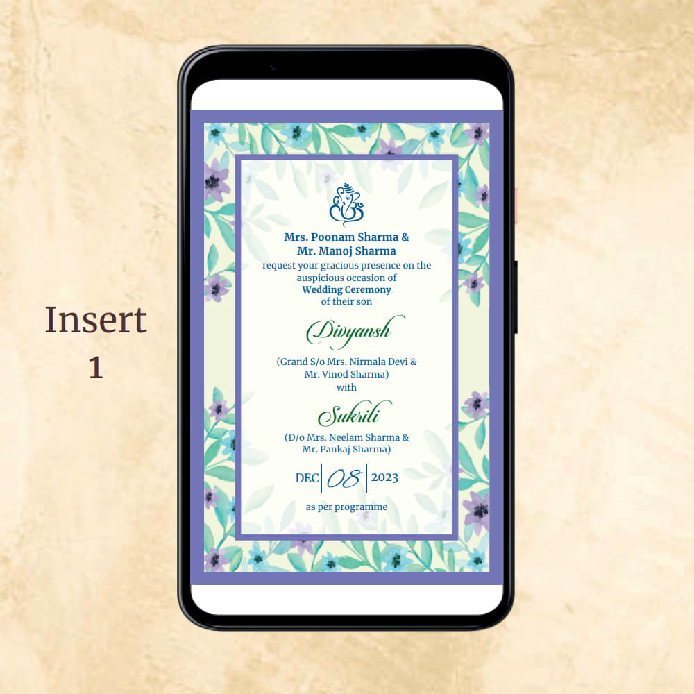 KL2051 Digital Wedding PDF Ecard - Kalash Cards