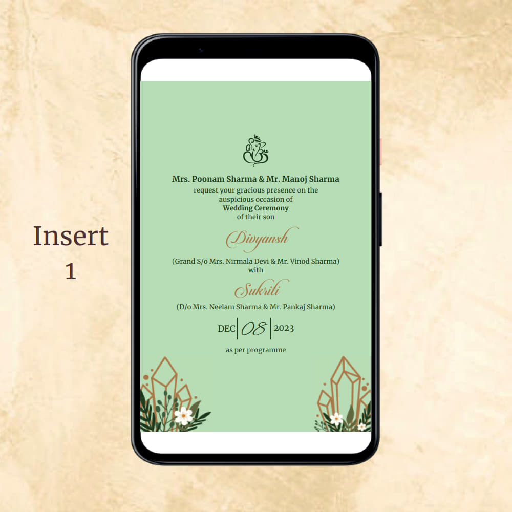 KL2052 Digital Wedding PDF Ecard - Kalash Cards