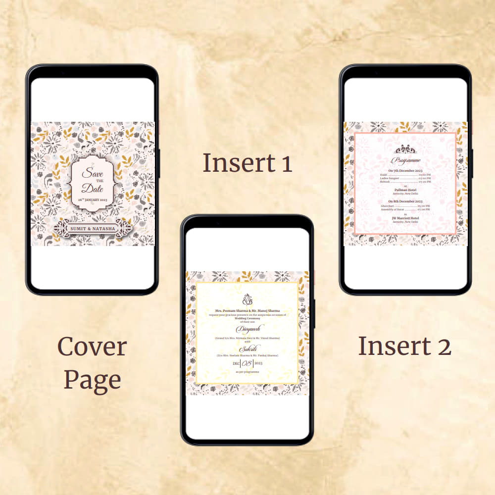KL2053 Digital Wedding PDF Ecard - Kalash Cards