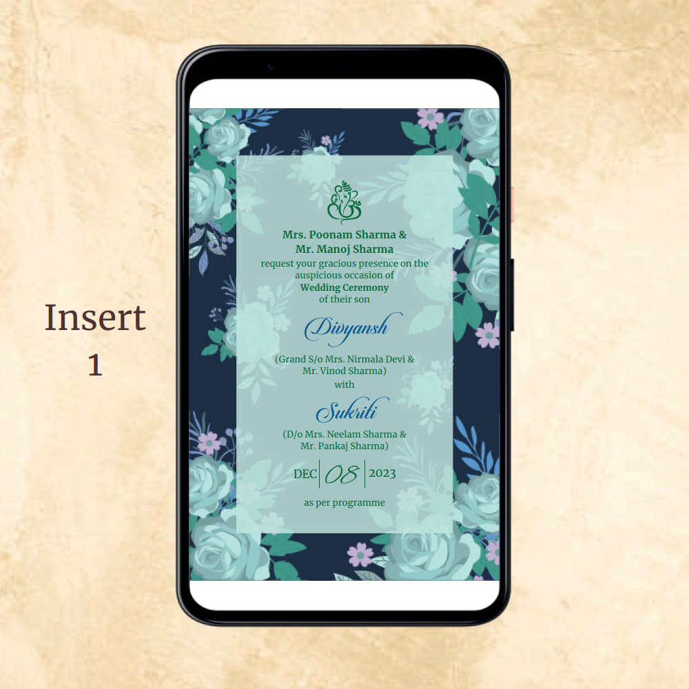 KL2054 Digital Wedding PDF Ecard - Kalash Cards