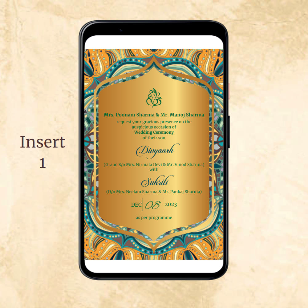 KL2057 Digital Wedding PDF Ecard - Kalash Cards