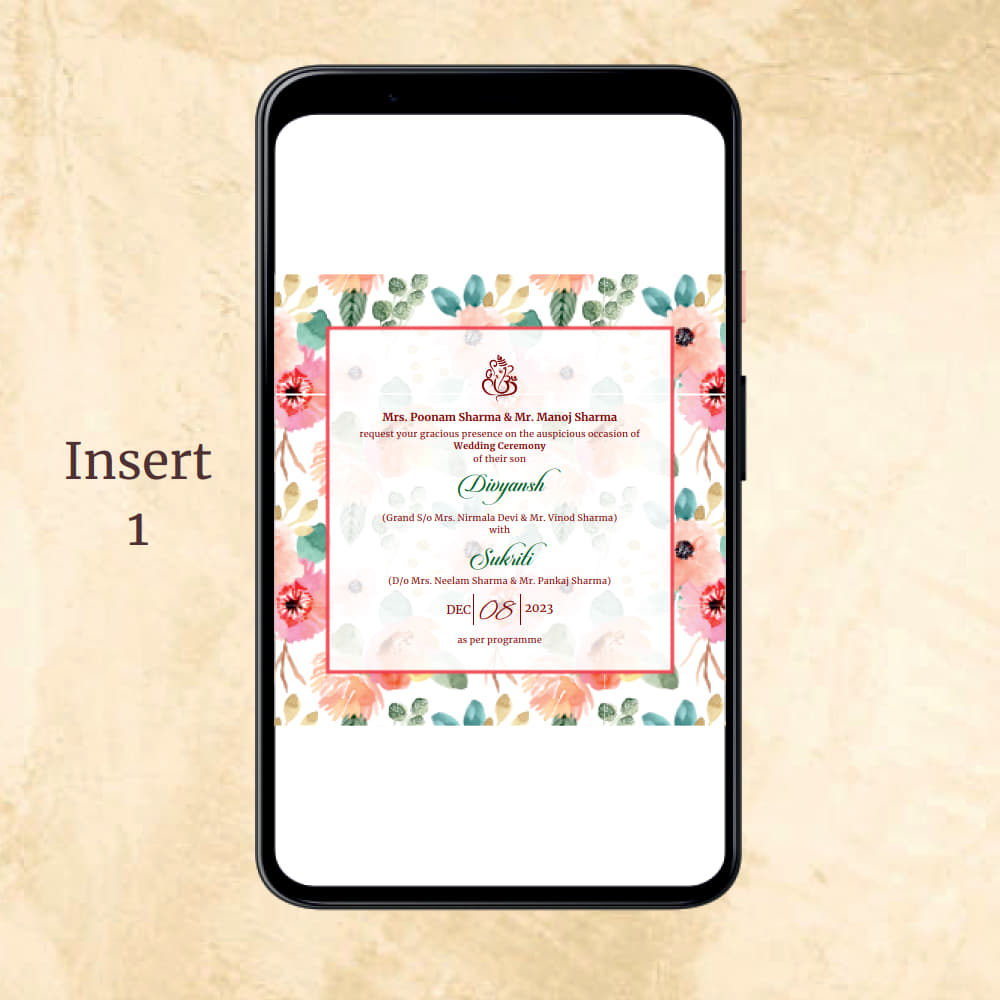 KL2060 Digital Wedding PDF Ecard - Kalash Cards