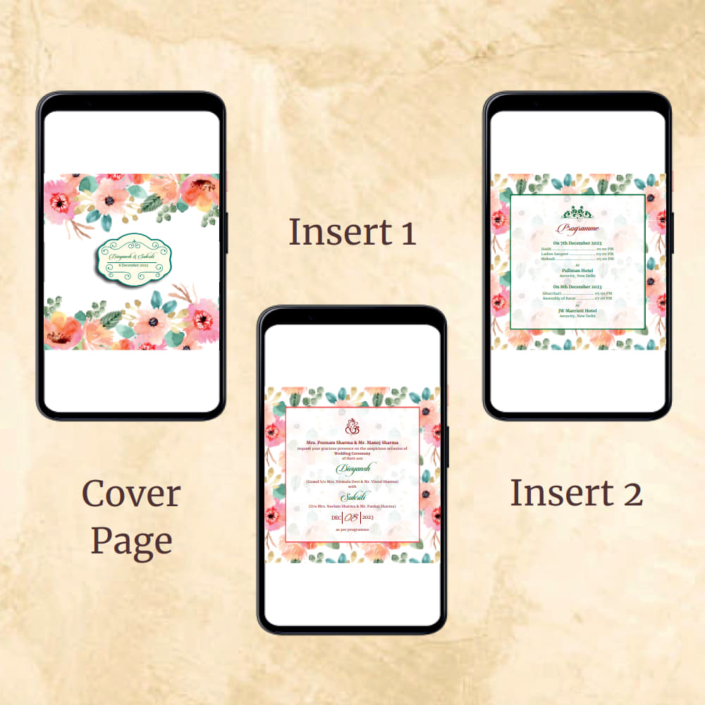 KL2060 Digital Wedding PDF Ecard - Kalash Cards