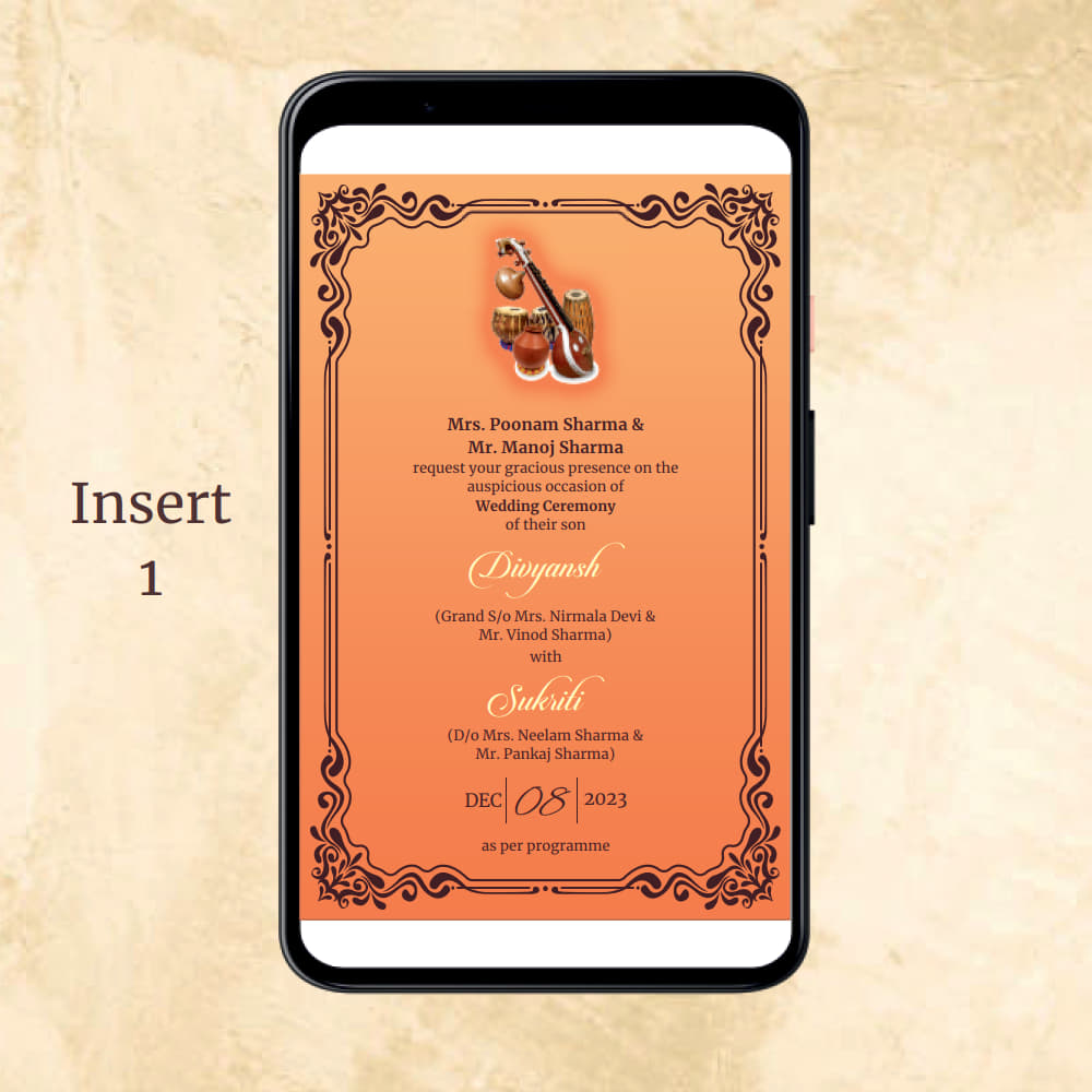 KL2066 Digital Wedding PDF Ecard - Kalash Cards