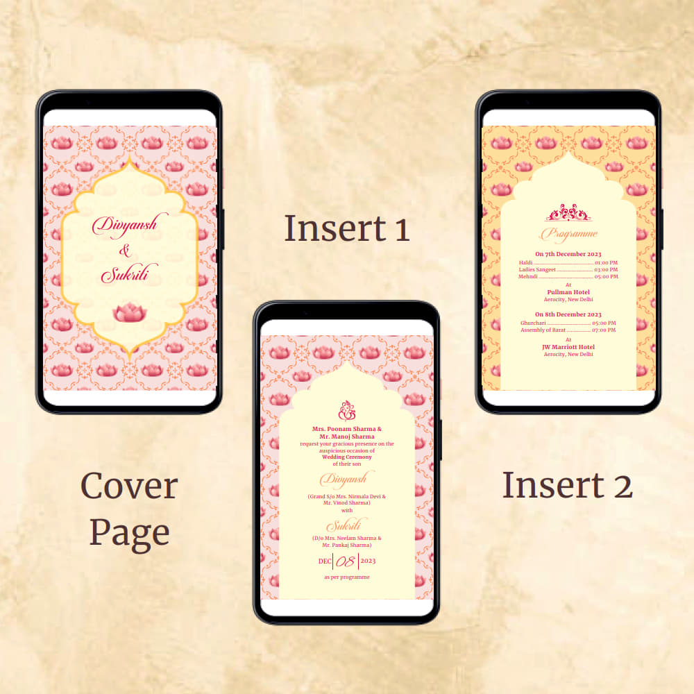 KL2067 Digital Wedding PDF Ecard - Kalash Cards