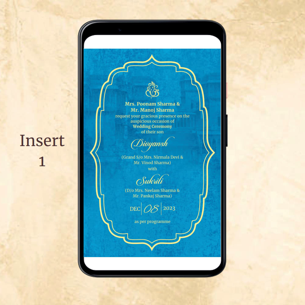 KL2068 Digital Wedding PDF Ecard - Kalash Cards