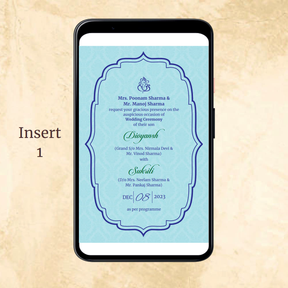 KL2070 Digital Wedding PDF Ecard - Kalash Cards