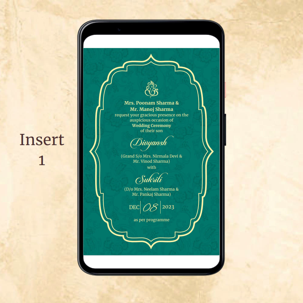 KL2071 Digital Wedding PDF Ecard - Kalash Cards