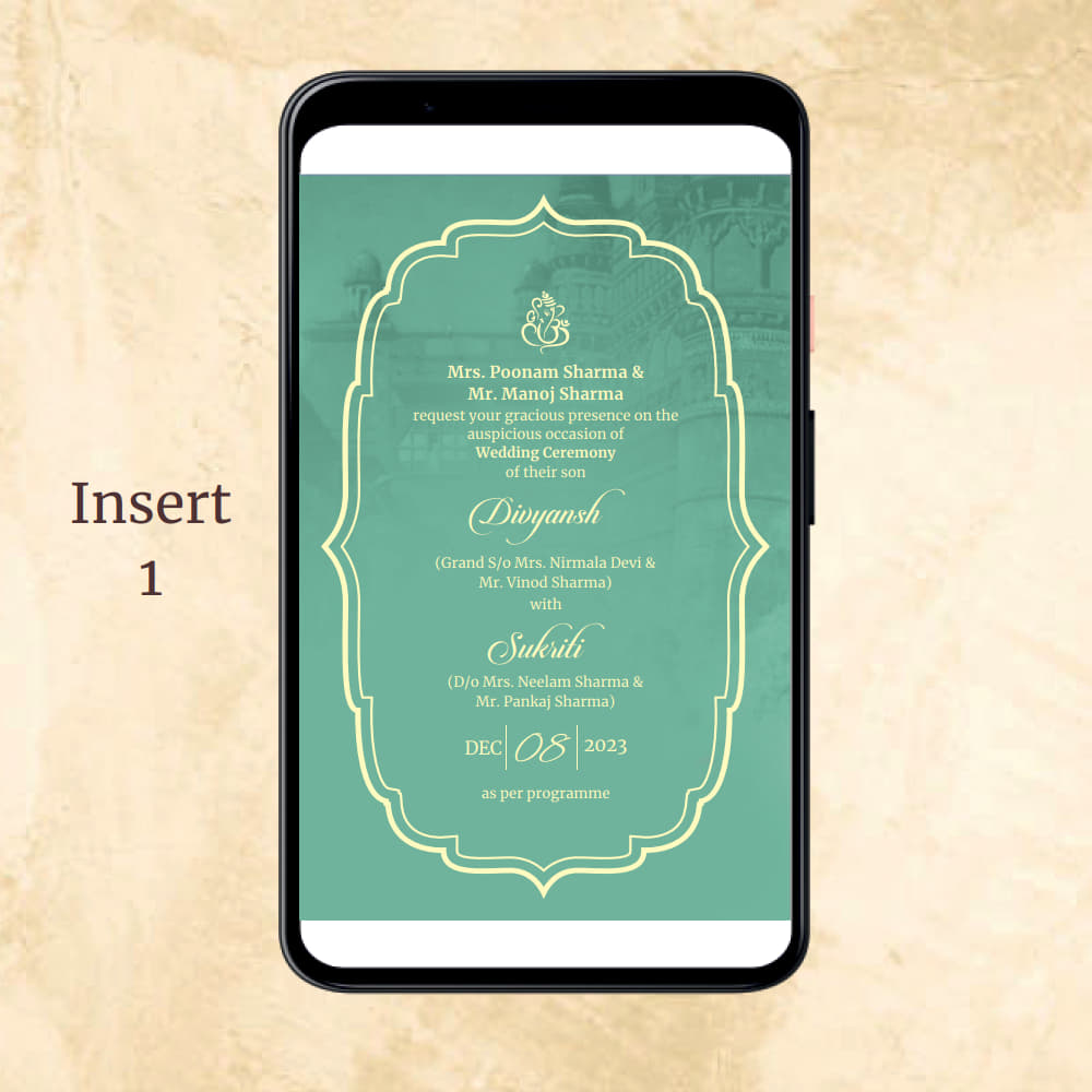 KL2074 Digital Wedding PDF Ecard - Kalash Cards