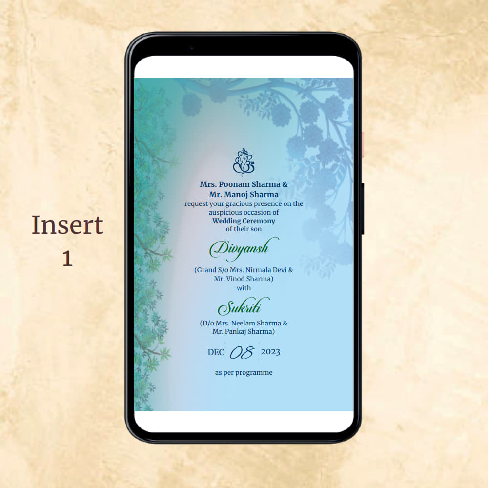 KL2076 Digital Wedding PDF Ecard - Kalash Cards